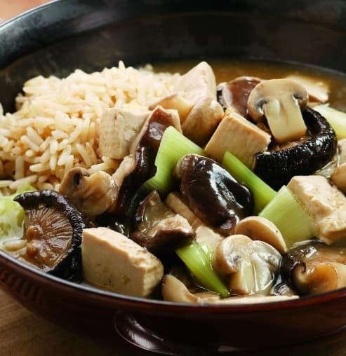 Tofu And Mushrooms